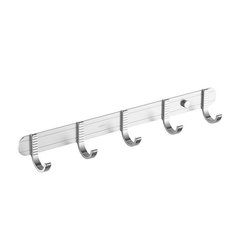 Silver Bathroom Hardware Set Modern Bathroom Accessory as Individual or as A Set Towel/Robe Hook (Row Hooks) Clearhalo 'Bathroom Hardware Sets' 'Bathroom Hardware' 'Bathroom Remodel & Bathroom Fixtures' 'bathroom_hardware_sets' 'Home Improvement' 'home_improvement' 'home_improvement_bathroom_hardware_sets' 6897798