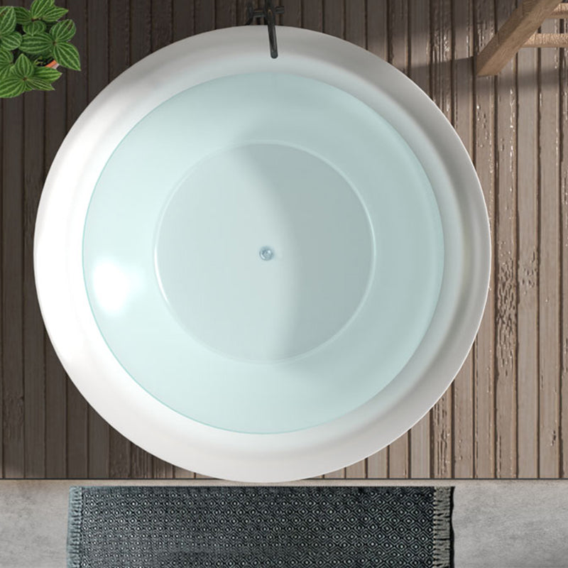 Round Soaking Stand Alone Bathtub Antique Finish Back to Wall Bath Tub Clearhalo 'Bathroom Remodel & Bathroom Fixtures' 'Bathtubs' 'Home Improvement' 'home_improvement' 'home_improvement_bathtubs' 'Showers & Bathtubs' 6908169