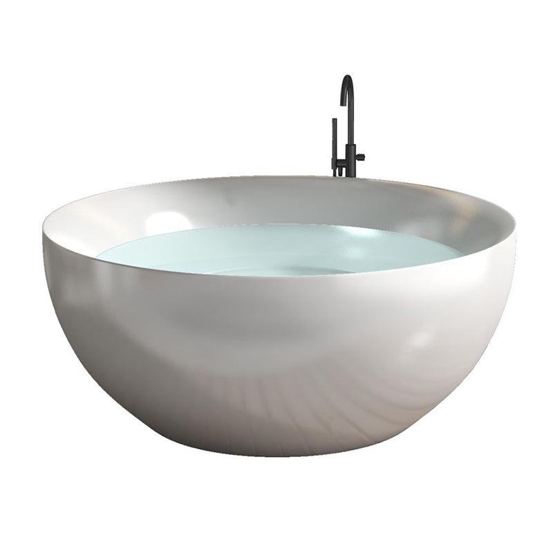 Round Soaking Stand Alone Bathtub Antique Finish Back to Wall Bath Tub Clearhalo 'Bathroom Remodel & Bathroom Fixtures' 'Bathtubs' 'Home Improvement' 'home_improvement' 'home_improvement_bathtubs' 'Showers & Bathtubs' 6908171