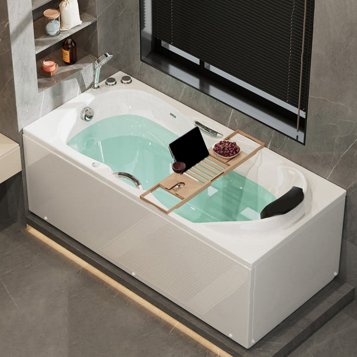 Rectangular Bath Soaking Back to Wall Bathtub in White (Board not Included) 71"L x 29.5"W x 24"H Left Tub with Silver 3-Piece Set Clearhalo 'Bathroom Remodel & Bathroom Fixtures' 'Bathtubs' 'Home Improvement' 'home_improvement' 'home_improvement_bathtubs' 'Showers & Bathtubs' 6908236