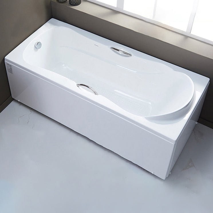 Rectangular Bath Soaking Back to Wall Bathtub in White (Board not Included) Left Tub Clearhalo 'Bathroom Remodel & Bathroom Fixtures' 'Bathtubs' 'Home Improvement' 'home_improvement' 'home_improvement_bathtubs' 'Showers & Bathtubs' 6908237