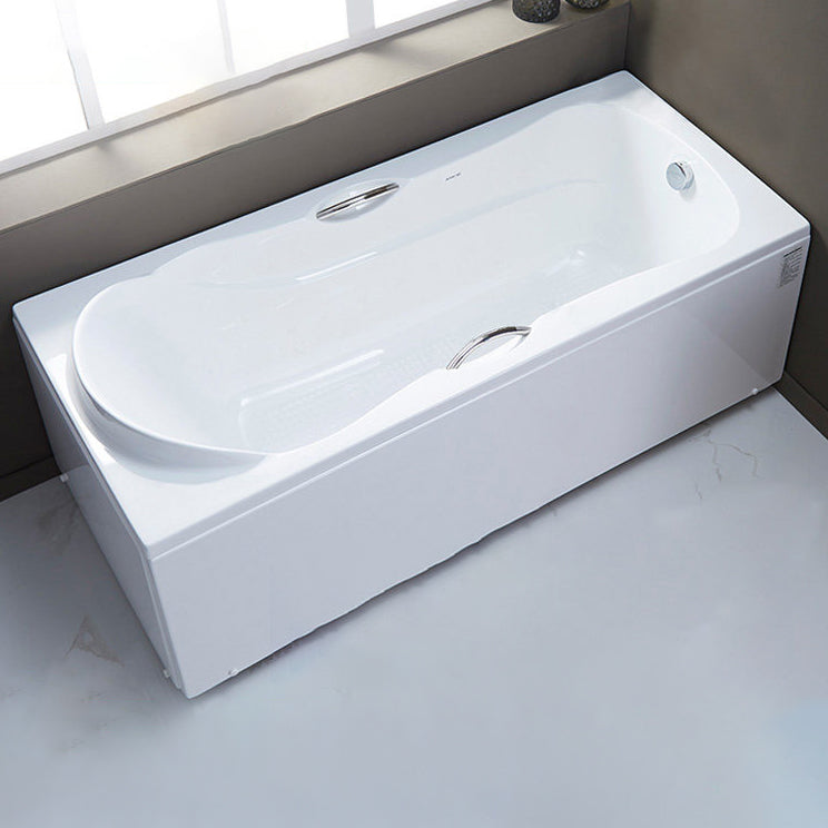 Rectangular Bath Soaking Back to Wall Bathtub in White (Board not Included) Right Tub Clearhalo 'Bathroom Remodel & Bathroom Fixtures' 'Bathtubs' 'Home Improvement' 'home_improvement' 'home_improvement_bathtubs' 'Showers & Bathtubs' 6908240