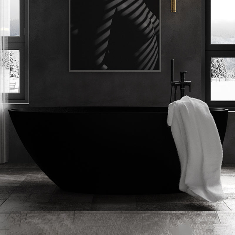 Freestanding Soaking Bathtub Antique Finish Back to Wall Bath Tub Matte Black Clearhalo 'Bathroom Remodel & Bathroom Fixtures' 'Bathtubs' 'Home Improvement' 'home_improvement' 'home_improvement_bathtubs' 'Showers & Bathtubs' 6908283