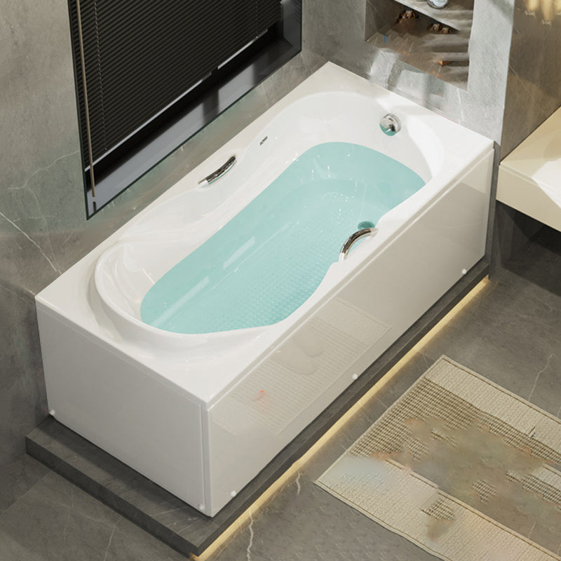 Freestanding Acrylic Bathtub Soaking White Square Modern Back to Wall Bathtub Right Tub Clearhalo 'Bathroom Remodel & Bathroom Fixtures' 'Bathtubs' 'Home Improvement' 'home_improvement' 'home_improvement_bathtubs' 'Showers & Bathtubs' 6908321