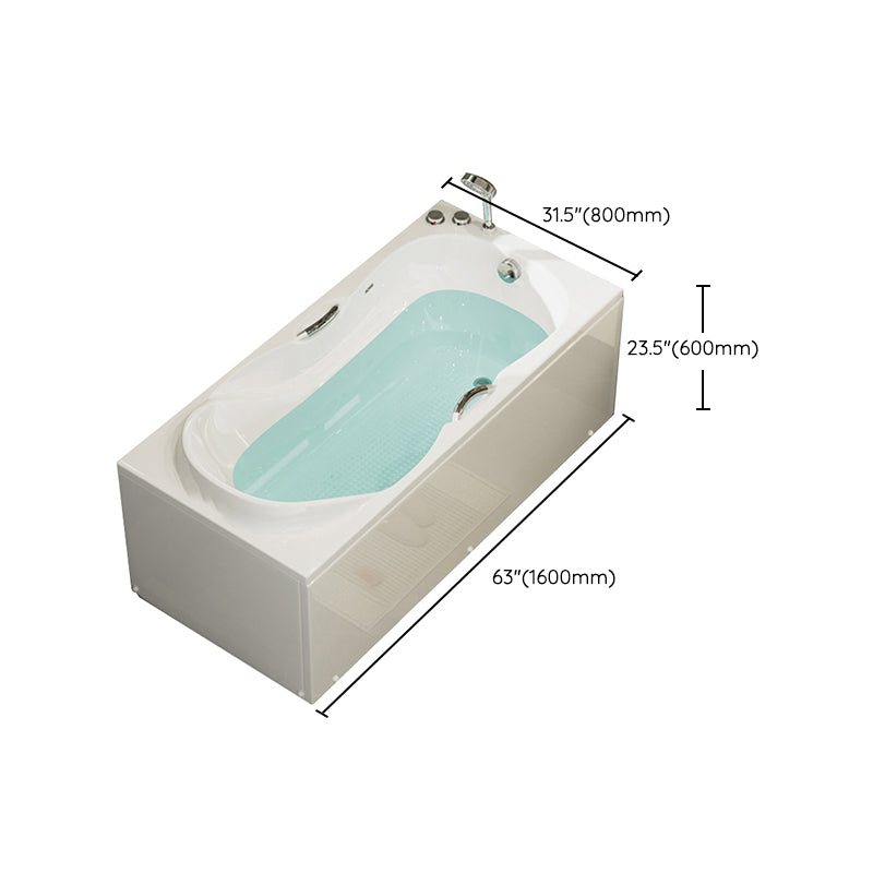 Freestanding Acrylic Bathtub Soaking White Square Modern Back to Wall Bathtub Clearhalo 'Bathroom Remodel & Bathroom Fixtures' 'Bathtubs' 'Home Improvement' 'home_improvement' 'home_improvement_bathtubs' 'Showers & Bathtubs' 6908342