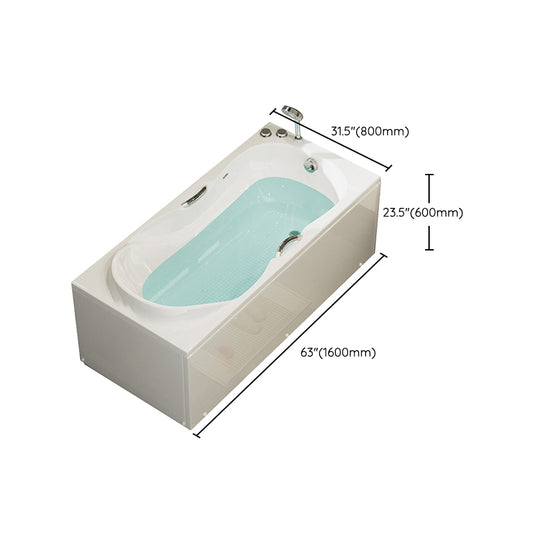 Freestanding Acrylic Bathtub Soaking White Square Modern Back to Wall Bathtub Clearhalo 'Bathroom Remodel & Bathroom Fixtures' 'Bathtubs' 'Home Improvement' 'home_improvement' 'home_improvement_bathtubs' 'Showers & Bathtubs' 6908342