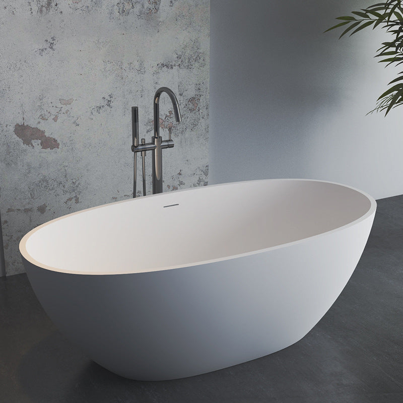 Stone Soaking Bathtub Antique Finish Back to Wall Oval Bath Tub Clearhalo 'Bathroom Remodel & Bathroom Fixtures' 'Bathtubs' 'Home Improvement' 'home_improvement' 'home_improvement_bathtubs' 'Showers & Bathtubs' 6908351