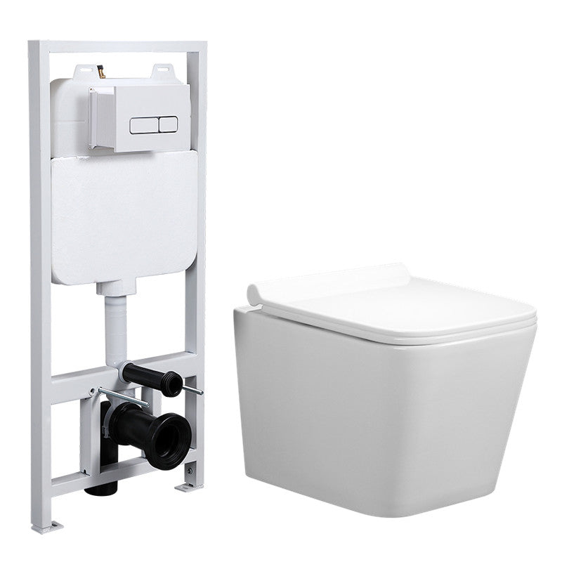 Contemporary Flush Toilet One Piece Wall Mount Porcelain Urine Toilet 13"L x 20"W x 14"H Toilet with High Tanker Clearhalo 'Bathroom Remodel & Bathroom Fixtures' 'Home Improvement' 'home_improvement' 'home_improvement_toilets' 'Toilets & Bidets' 'Toilets' 6908917