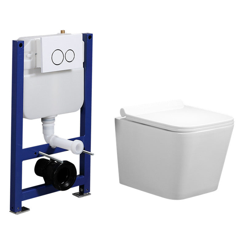 Contemporary Flush Toilet One Piece Wall Mount Porcelain Urine Toilet 13"L x 20"W x 14"H Toilet with Low Tanker Clearhalo 'Bathroom Remodel & Bathroom Fixtures' 'Home Improvement' 'home_improvement' 'home_improvement_toilets' 'Toilets & Bidets' 'Toilets' 6908919