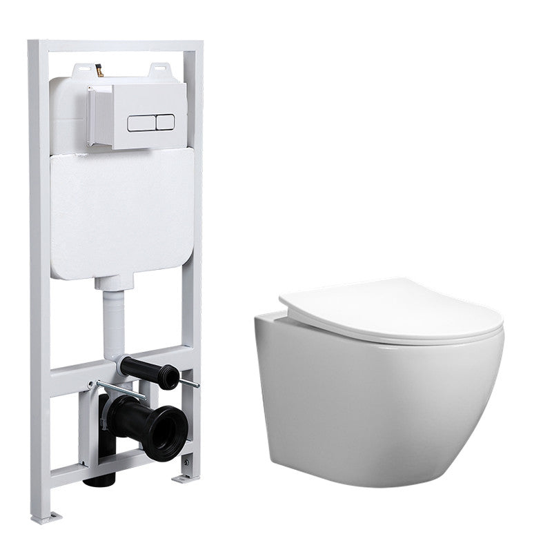 Contemporary Flush Toilet One Piece Wall Mount Porcelain Urine Toilet 14"L x 19"W x 13"H Toilet with High Tanker Clearhalo 'Bathroom Remodel & Bathroom Fixtures' 'Home Improvement' 'home_improvement' 'home_improvement_toilets' 'Toilets & Bidets' 'Toilets' 6908920