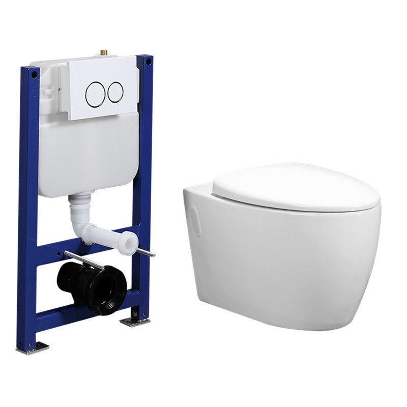 Contemporary Flush Toilet One Piece Wall Mount Porcelain Urine Toilet 15"L x 23"W x 13"H Toilet with Low Tanker Clearhalo 'Bathroom Remodel & Bathroom Fixtures' 'Home Improvement' 'home_improvement' 'home_improvement_toilets' 'Toilets & Bidets' 'Toilets' 6908926