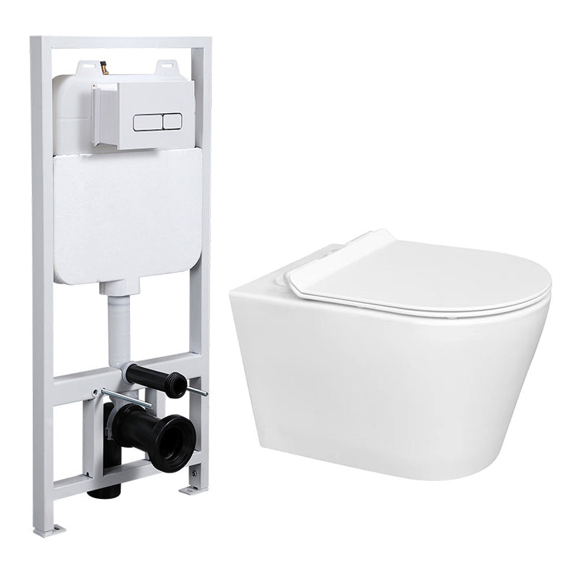 Contemporary Flush Toilet One Piece Wall Mount Porcelain Urine Toilet 14"L x 20"W x 14"H Toilet with High Tanker Clearhalo 'Bathroom Remodel & Bathroom Fixtures' 'Home Improvement' 'home_improvement' 'home_improvement_toilets' 'Toilets & Bidets' 'Toilets' 6908928