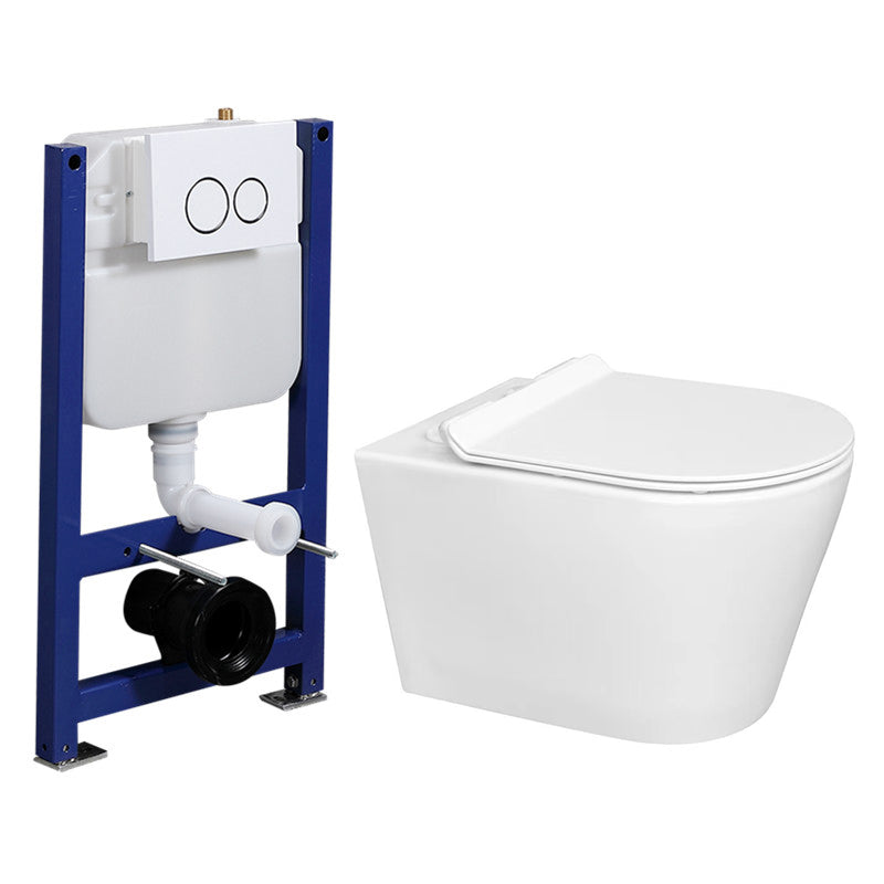 Contemporary Flush Toilet One Piece Wall Mount Porcelain Urine Toilet 14"L x 20"W x 14"H Toilet with Low Tanker Clearhalo 'Bathroom Remodel & Bathroom Fixtures' 'Home Improvement' 'home_improvement' 'home_improvement_toilets' 'Toilets & Bidets' 'Toilets' 6908930