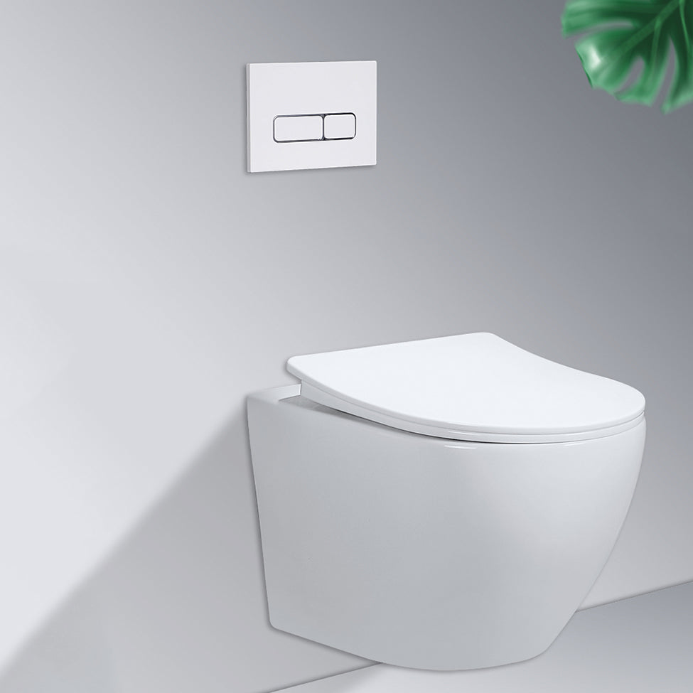 Contemporary Flush Toilet One Piece Wall Mount Porcelain Urine Toilet Clearhalo 'Bathroom Remodel & Bathroom Fixtures' 'Home Improvement' 'home_improvement' 'home_improvement_toilets' 'Toilets & Bidets' 'Toilets' 6908936