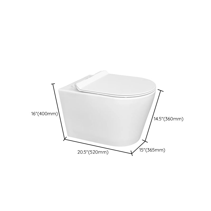 Contemporary Flush Toilet One Piece Wall Mount Porcelain Urine Toilet Clearhalo 'Bathroom Remodel & Bathroom Fixtures' 'Home Improvement' 'home_improvement' 'home_improvement_toilets' 'Toilets & Bidets' 'Toilets' 6908944