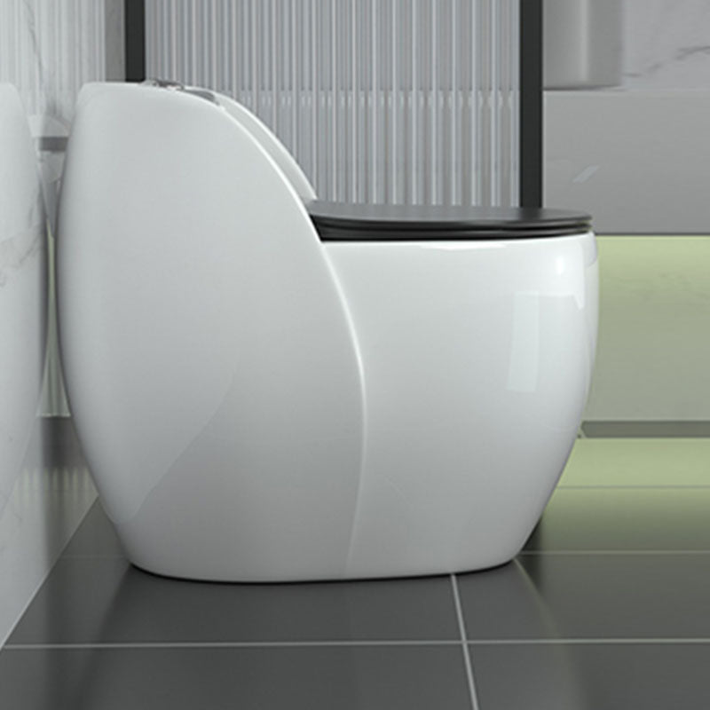 Modern Toilet Bowl Floor Mounted Porcelain Round All-In-One Flush Toilet Clearhalo 'Bathroom Remodel & Bathroom Fixtures' 'Home Improvement' 'home_improvement' 'home_improvement_toilets' 'Toilets & Bidets' 'Toilets' 6909130
