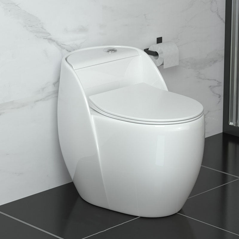 Modern Toilet Bowl Floor Mounted Porcelain Round All-In-One Flush Toilet White Clearhalo 'Bathroom Remodel & Bathroom Fixtures' 'Home Improvement' 'home_improvement' 'home_improvement_toilets' 'Toilets & Bidets' 'Toilets' 6909142