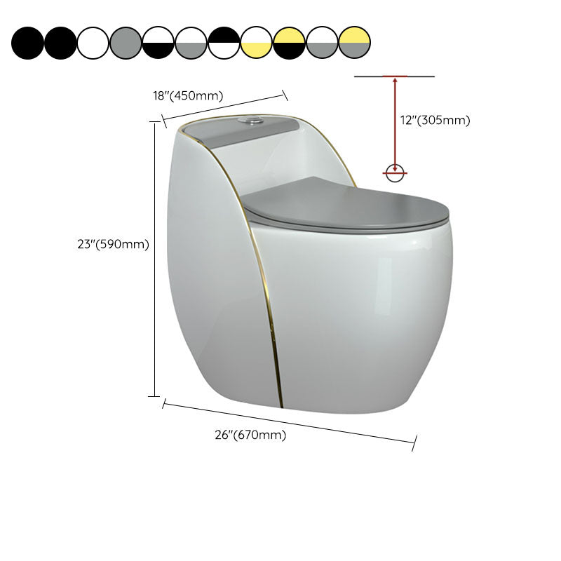 Modern Toilet Bowl Floor Mounted Porcelain Round All-In-One Flush Toilet Clearhalo 'Bathroom Remodel & Bathroom Fixtures' 'Home Improvement' 'home_improvement' 'home_improvement_toilets' 'Toilets & Bidets' 'Toilets' 6909151