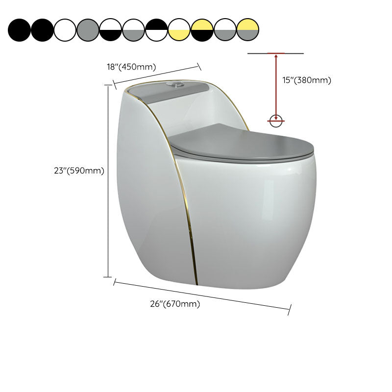 Modern Toilet Bowl Floor Mounted Porcelain Round All-In-One Flush Toilet Clearhalo 'Bathroom Remodel & Bathroom Fixtures' 'Home Improvement' 'home_improvement' 'home_improvement_toilets' 'Toilets & Bidets' 'Toilets' 6909153
