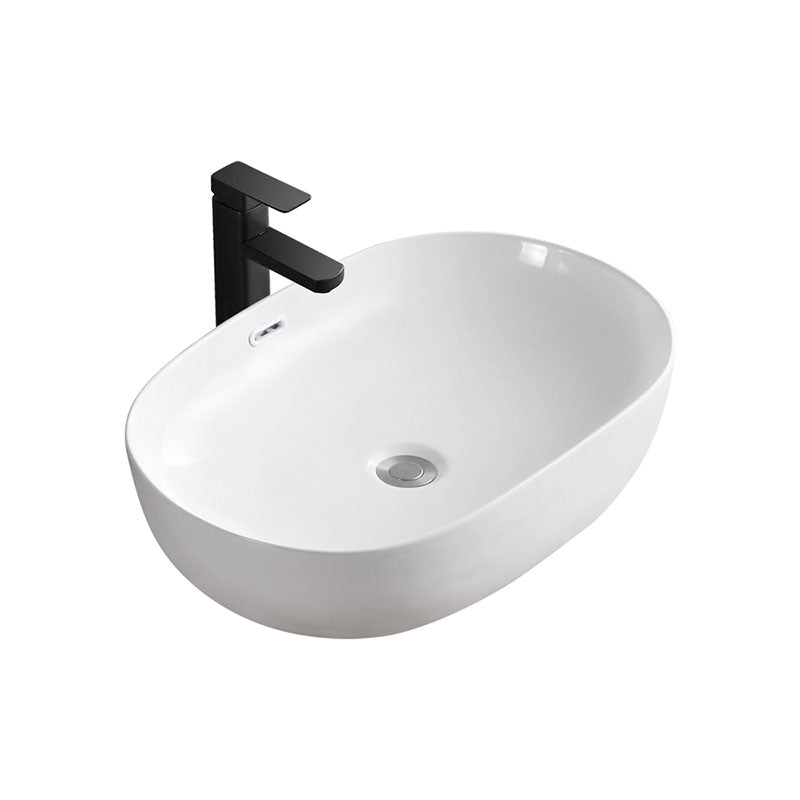 Contemporary Bathroom Sink Solid Color Vessel Bathroom Sink with Overflow Clearhalo 'Bathroom Remodel & Bathroom Fixtures' 'Bathroom Sinks & Faucet Components' 'Bathroom Sinks' 'bathroom_sink' 'Home Improvement' 'home_improvement' 'home_improvement_bathroom_sink' 6914001