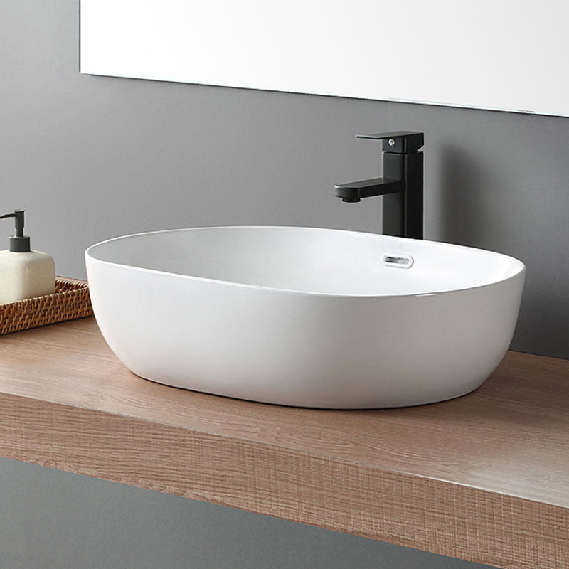 Contemporary Bathroom Sink Solid Color Vessel Bathroom Sink with Overflow Clearhalo 'Bathroom Remodel & Bathroom Fixtures' 'Bathroom Sinks & Faucet Components' 'Bathroom Sinks' 'bathroom_sink' 'Home Improvement' 'home_improvement' 'home_improvement_bathroom_sink' 6914006