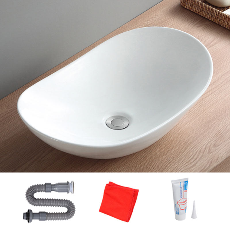 Modern White Vessel Sink Porcelain Vessel Bathroom Sink with Faucet Unavailiable Sink Clearhalo 'Bathroom Remodel & Bathroom Fixtures' 'Bathroom Sinks & Faucet Components' 'Bathroom Sinks' 'bathroom_sink' 'Home Improvement' 'home_improvement' 'home_improvement_bathroom_sink' 6914049