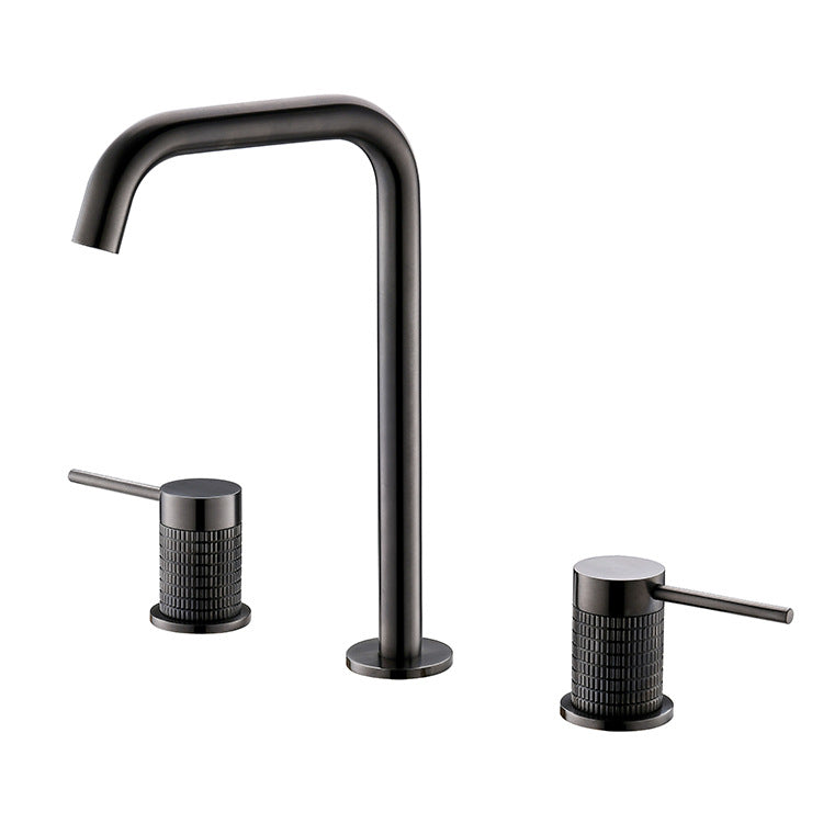 Luxury 8.97" H Vanity Sink Faucet Circular Lever Handle Basin Faucet Clearhalo 'bathroom_sink_faucets' 'Conjunta de Baño y Conjunta de Grifo' 'Coronamiento de Baño y Dispositivo de Baño' 'Grifo del lavabo del baño' 'Hogar' 'home_improvement' 'home_improvement_bathroom_sink_faucets' 'Mejoras para el hogar' 6914100