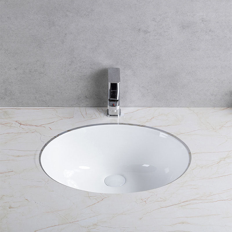 Modern Undermount Vanity Sink Round Porcelain with Pop-Up Drain Bathroom Sink Only Clearhalo 'Bathroom Remodel & Bathroom Fixtures' 'Bathroom Sinks & Faucet Components' 'Bathroom Sinks' 'bathroom_sink' 'Home Improvement' 'home_improvement' 'home_improvement_bathroom_sink' 6914451