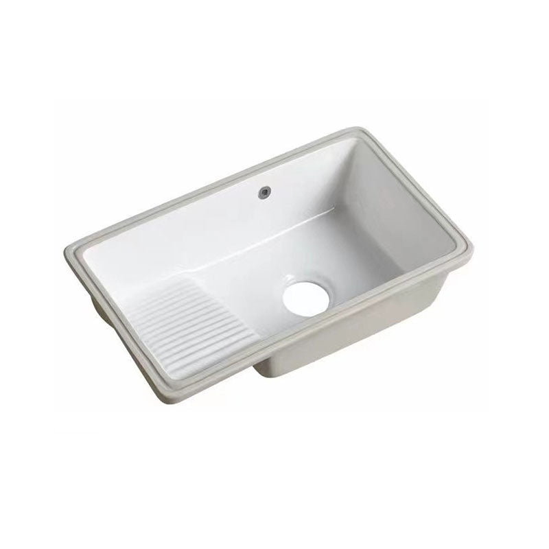 Modern Bathroom Sink Porcelain Bathroom Sink with Rectangular Shape(Not Included Faucets) Clearhalo 'Bathroom Remodel & Bathroom Fixtures' 'Bathroom Sinks & Faucet Components' 'Bathroom Sinks' 'bathroom_sink' 'Home Improvement' 'home_improvement' 'home_improvement_bathroom_sink' 6914482