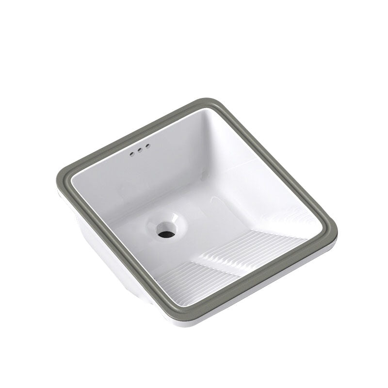 Modern Bathroom Sink Porcelain Bathroom Sink with Rectangular Shape(Not Included Faucets) 16"L x 18"W x 9"H Clearhalo 'Bathroom Remodel & Bathroom Fixtures' 'Bathroom Sinks & Faucet Components' 'Bathroom Sinks' 'bathroom_sink' 'Home Improvement' 'home_improvement' 'home_improvement_bathroom_sink' 6914489