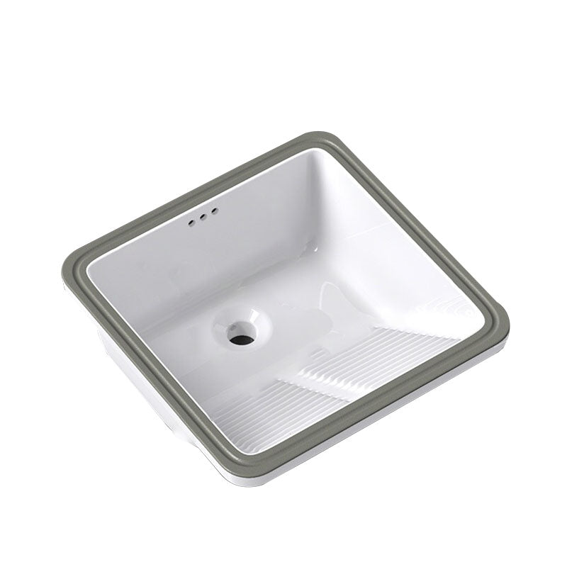 Modern Bathroom Sink Porcelain Bathroom Sink with Rectangular Shape(Not Included Faucets) 19"L x 18"W x 9"H Clearhalo 'Bathroom Remodel & Bathroom Fixtures' 'Bathroom Sinks & Faucet Components' 'Bathroom Sinks' 'bathroom_sink' 'Home Improvement' 'home_improvement' 'home_improvement_bathroom_sink' 6914491