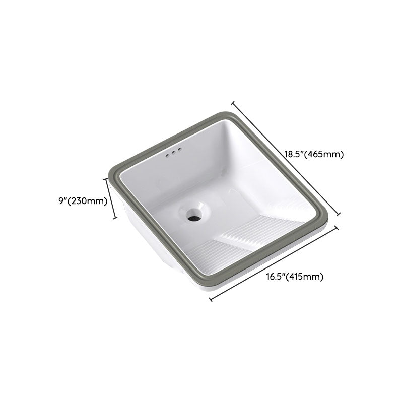 Modern Bathroom Sink Porcelain Bathroom Sink with Rectangular Shape(Not Included Faucets) Clearhalo 'Bathroom Remodel & Bathroom Fixtures' 'Bathroom Sinks & Faucet Components' 'Bathroom Sinks' 'bathroom_sink' 'Home Improvement' 'home_improvement' 'home_improvement_bathroom_sink' 6914501