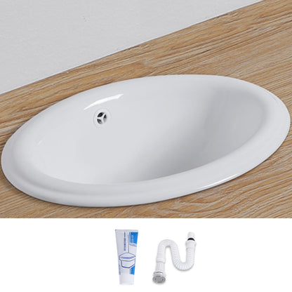 Modern Style Bathroom Sink Oval Porcelain Undermount Bathroom Sink 17"L x 12"W x 6"H Sink Clearhalo 'Bathroom Remodel & Bathroom Fixtures' 'Bathroom Sinks & Faucet Components' 'Bathroom Sinks' 'bathroom_sink' 'Home Improvement' 'home_improvement' 'home_improvement_bathroom_sink' 6914525