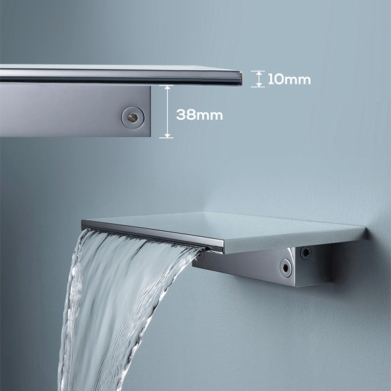 Modern Metal Tub Filler Single Handles Waterfall Tub Faucet Trim Clearhalo 'Bathroom Remodel & Bathroom Fixtures' 'Bathtub Faucets' 'bathtub_faucets' 'Home Improvement' 'home_improvement' 'home_improvement_bathtub_faucets' 6914949