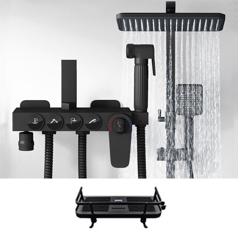 Shower Trim Square Handheld Shower Head Massage Jet Shower System Black Thermostatic Digital Display Not Included Clearhalo 'Bathroom Remodel & Bathroom Fixtures' 'Home Improvement' 'home_improvement' 'home_improvement_shower_faucets' 'Shower Faucets & Systems' 'shower_faucets' 'Showers & Bathtubs Plumbing' 'Showers & Bathtubs' 6915128