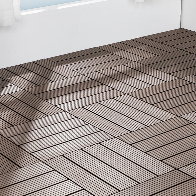 Water Resistant Tile Flooring Engineered Wood Floor Tile with Click Lock Dark Coffee 75.3 sq ft. - 77 Pieces Clearhalo 'Flooring 'Hardwood Flooring' 'hardwood_flooring' 'Home Improvement' 'home_improvement' 'home_improvement_hardwood_flooring' Walls and Ceiling' 6915580