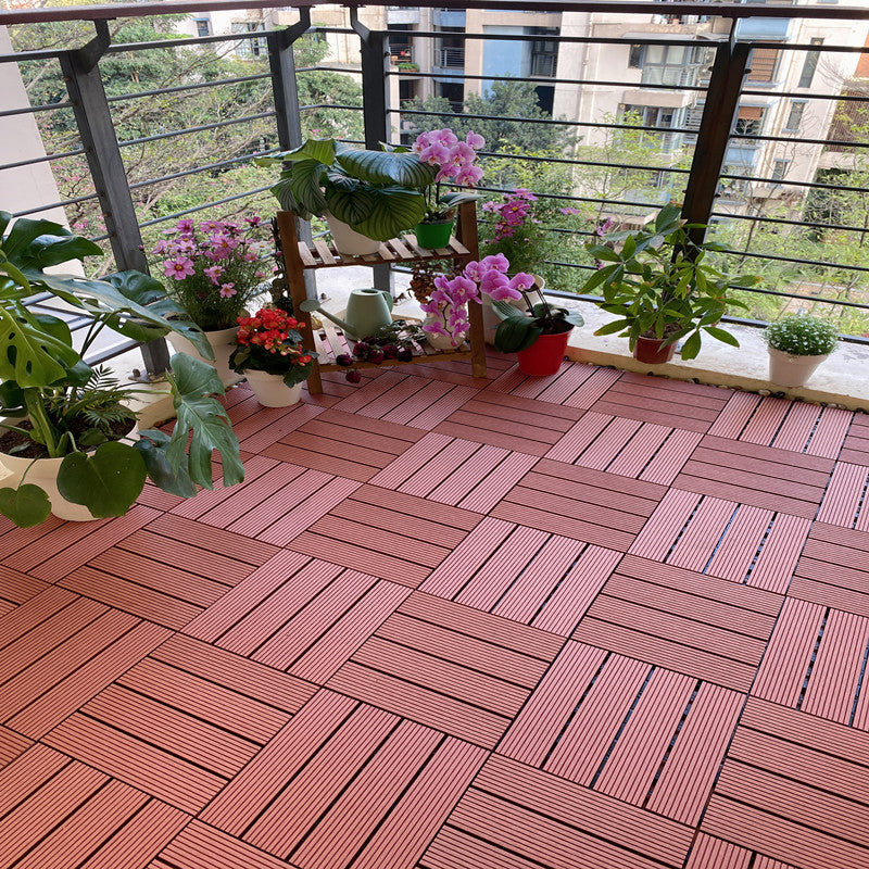 Composite Decking Tiles Interlocking Water Resistant Floor Tiles Rosewood Clearhalo 'Home Improvement' 'home_improvement' 'home_improvement_outdoor_deck_tiles_planks' 'Outdoor Deck Tiles & Planks' 'Outdoor Flooring & Tile' 'Outdoor Remodel' 'outdoor_deck_tiles_planks' 6915697