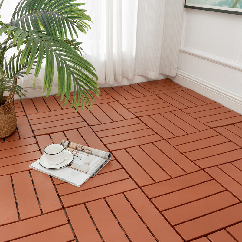 Scratch Resistant Decking Tiles Interlocking Composite Floor Tiles Rosewood Clearhalo 'Home Improvement' 'home_improvement' 'home_improvement_outdoor_deck_tiles_planks' 'Outdoor Deck Tiles & Planks' 'Outdoor Flooring & Tile' 'Outdoor Remodel' 'outdoor_deck_tiles_planks' 6915711