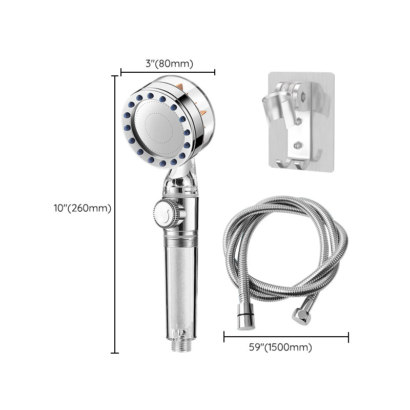 Contemporary Handheld Supercharged Shower Head Round Turbo Spray Head Clearhalo 'Bathroom Remodel & Bathroom Fixtures' 'Home Improvement' 'home_improvement' 'home_improvement_shower_heads' 'Shower Heads' 'shower_heads' 'Showers & Bathtubs Plumbing' 'Showers & Bathtubs' 6915964