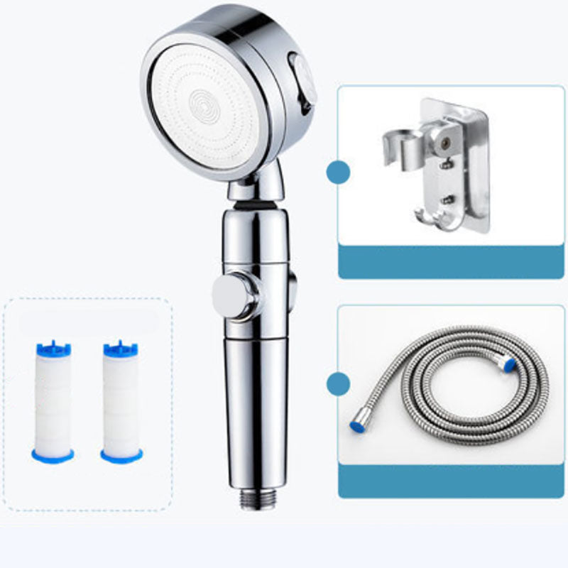 Modern Handheld Supercharged Shower Head Round 3 Setting Spray Head Shower Heads & Hose & Wall pedestal Clearhalo 'Bathroom Remodel & Bathroom Fixtures' 'Home Improvement' 'home_improvement' 'home_improvement_shower_heads' 'Shower Heads' 'shower_heads' 'Showers & Bathtubs Plumbing' 'Showers & Bathtubs' 6915973