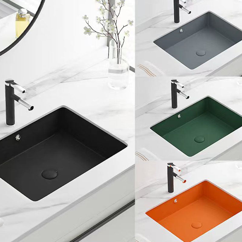 Modern Bathroom Sink Rectangular Vessel Bathroom Sink with Faucet Clearhalo 'Bathroom Remodel & Bathroom Fixtures' 'Bathroom Sinks & Faucet Components' 'Bathroom Sinks' 'bathroom_sink' 'Home Improvement' 'home_improvement' 'home_improvement_bathroom_sink' 6916213