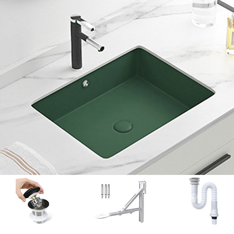 Modern Bathroom Sink Rectangular Vessel Bathroom Sink with Faucet Green Sink with Faucet Clearhalo 'Bathroom Remodel & Bathroom Fixtures' 'Bathroom Sinks & Faucet Components' 'Bathroom Sinks' 'bathroom_sink' 'Home Improvement' 'home_improvement' 'home_improvement_bathroom_sink' 6916220