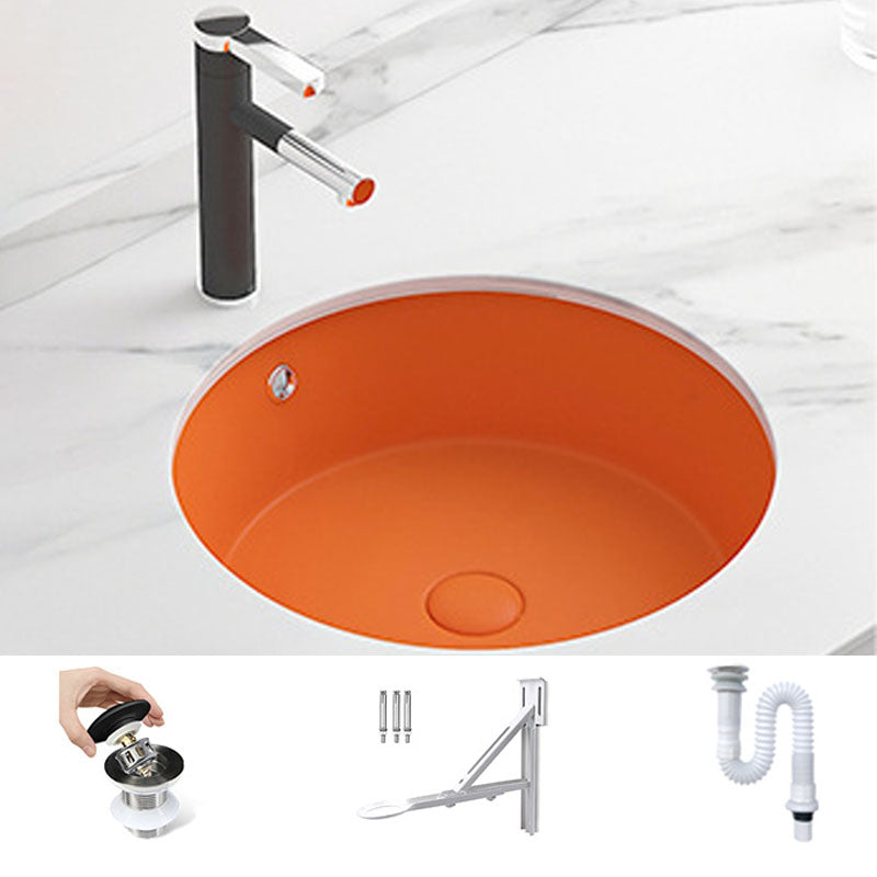 Modern Bathroom Sink Rectangular Vessel Bathroom Sink with Faucet 16"L x 16"W x 7"H Orange Sink with Faucet Clearhalo 'Bathroom Remodel & Bathroom Fixtures' 'Bathroom Sinks & Faucet Components' 'Bathroom Sinks' 'bathroom_sink' 'Home Improvement' 'home_improvement' 'home_improvement_bathroom_sink' 6916226