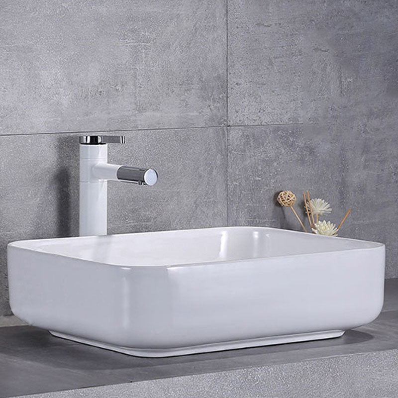 Porcelain Bathroom Sink Contemporary Simple Vessel Bathroom Sink Clearhalo 'Bathroom Remodel & Bathroom Fixtures' 'Bathroom Sinks & Faucet Components' 'Bathroom Sinks' 'bathroom_sink' 'Home Improvement' 'home_improvement' 'home_improvement_bathroom_sink' 6916371