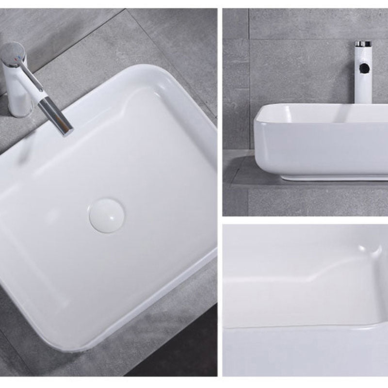 Porcelain Bathroom Sink Contemporary Simple Vessel Bathroom Sink Clearhalo 'Bathroom Remodel & Bathroom Fixtures' 'Bathroom Sinks & Faucet Components' 'Bathroom Sinks' 'bathroom_sink' 'Home Improvement' 'home_improvement' 'home_improvement_bathroom_sink' 6916373