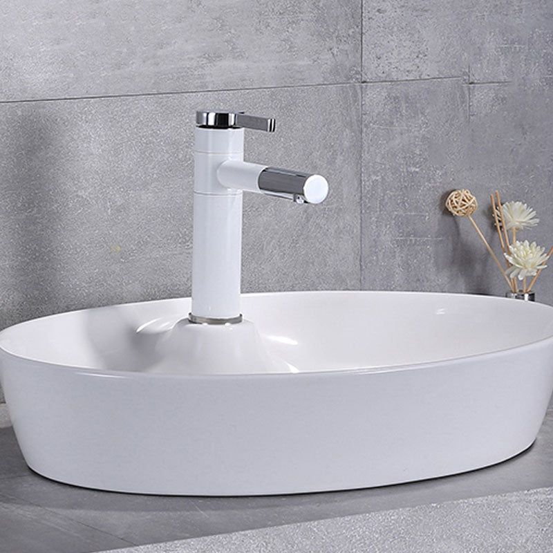 Porcelain Bathroom Sink Contemporary Simple Vessel Bathroom Sink Clearhalo 'Bathroom Remodel & Bathroom Fixtures' 'Bathroom Sinks & Faucet Components' 'Bathroom Sinks' 'bathroom_sink' 'Home Improvement' 'home_improvement' 'home_improvement_bathroom_sink' 6916384