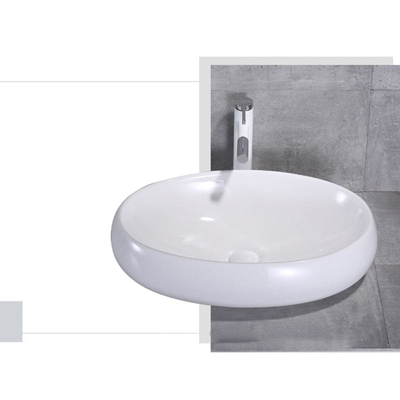 Porcelain Bathroom Sink Contemporary Simple Vessel Bathroom Sink Clearhalo 'Bathroom Remodel & Bathroom Fixtures' 'Bathroom Sinks & Faucet Components' 'Bathroom Sinks' 'bathroom_sink' 'Home Improvement' 'home_improvement' 'home_improvement_bathroom_sink' 6916386