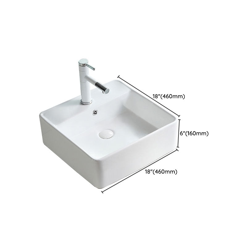 Porcelain Bathroom Sink Contemporary Simple Vessel Bathroom Sink Clearhalo 'Bathroom Remodel & Bathroom Fixtures' 'Bathroom Sinks & Faucet Components' 'Bathroom Sinks' 'bathroom_sink' 'Home Improvement' 'home_improvement' 'home_improvement_bathroom_sink' 6916392