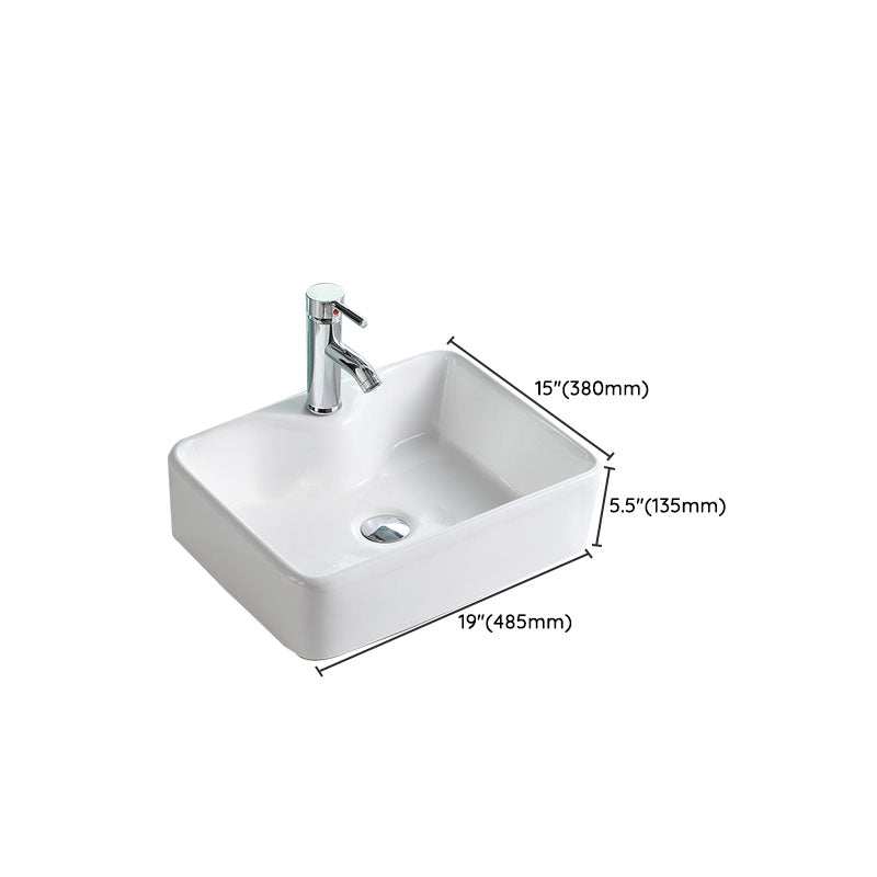 Porcelain Bathroom Sink Contemporary Simple Vessel Bathroom Sink Clearhalo 'Bathroom Remodel & Bathroom Fixtures' 'Bathroom Sinks & Faucet Components' 'Bathroom Sinks' 'bathroom_sink' 'Home Improvement' 'home_improvement' 'home_improvement_bathroom_sink' 6916396