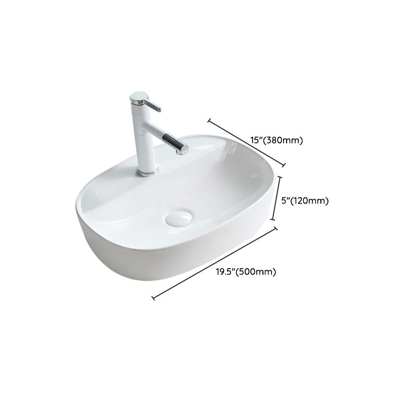 Porcelain Bathroom Sink Contemporary Simple Vessel Bathroom Sink Clearhalo 'Bathroom Remodel & Bathroom Fixtures' 'Bathroom Sinks & Faucet Components' 'Bathroom Sinks' 'bathroom_sink' 'Home Improvement' 'home_improvement' 'home_improvement_bathroom_sink' 6916399